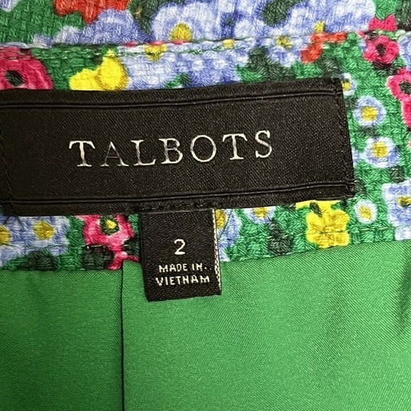 Talbots Green Floral Staight Pencil Skirt Size 2 Woven 28 1/2 Waist Stretch - Picture 15 of 16